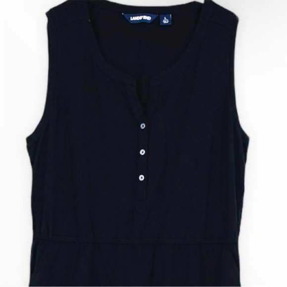 Lands End Sleeveless Henley Midi Dress Large NWOT - Picture 3 of 6